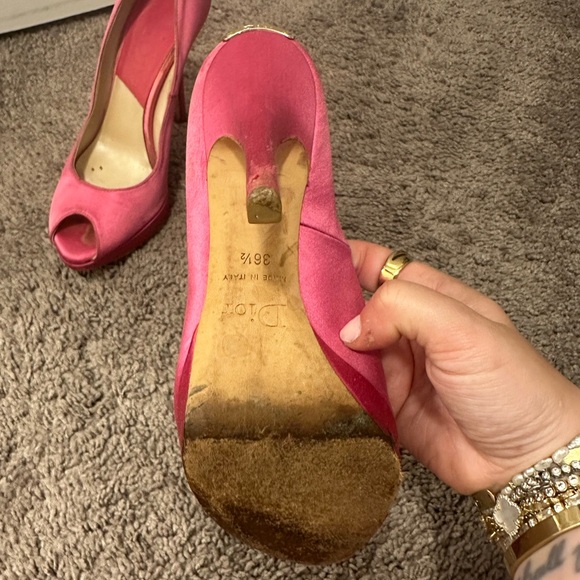 DIOR PINK SATIN HEELS - Picture 8 of 8